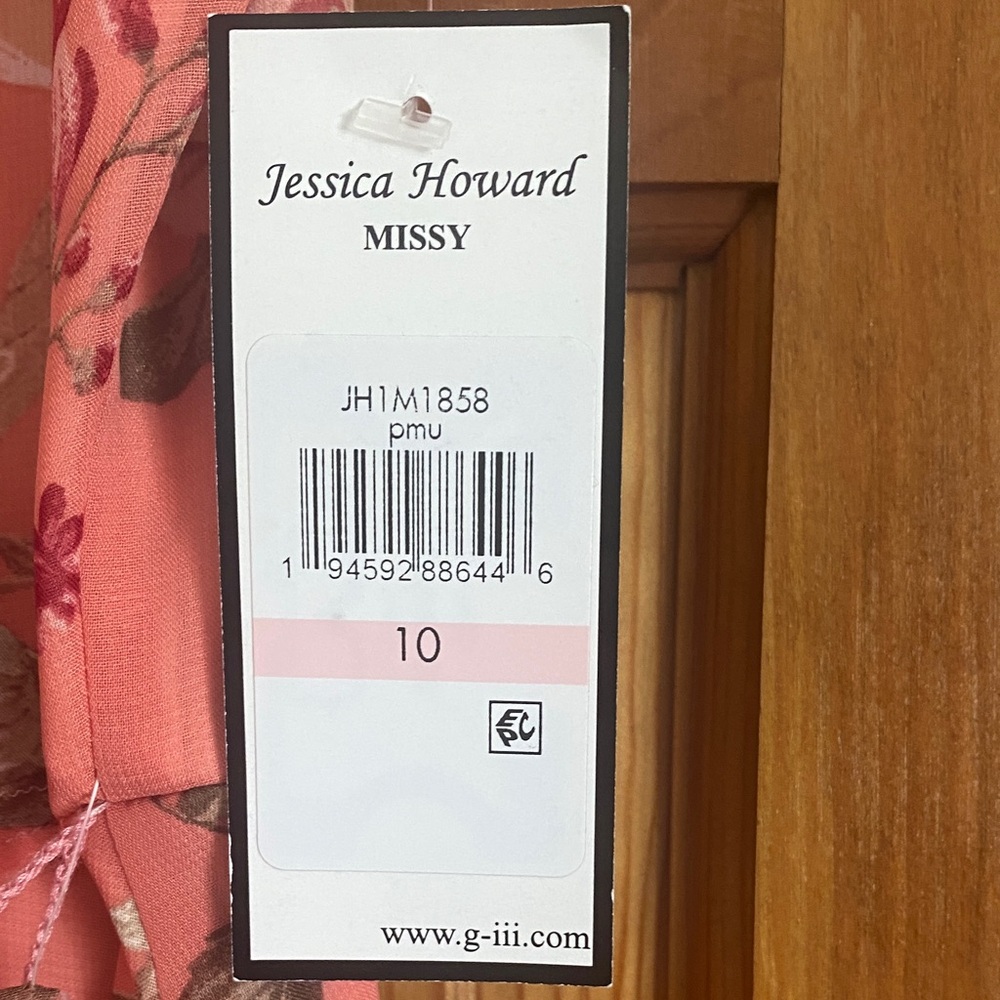 NWT Jessica Howard Floral Pink Wrap Dress Size 10 - Picture 4 of 9